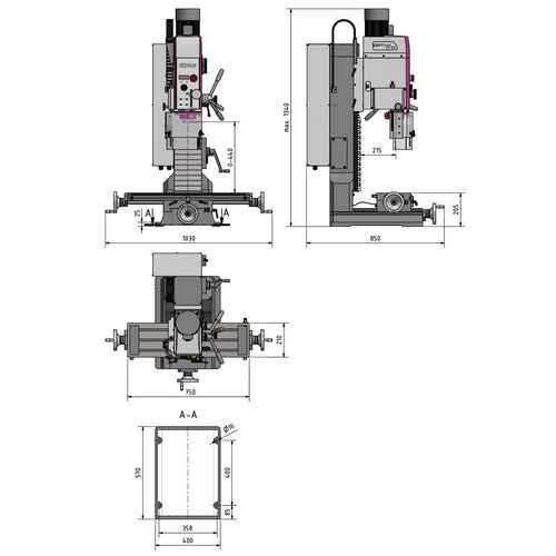 Optimill Mh 35v Precision Drillingmilling Machine Фреза за