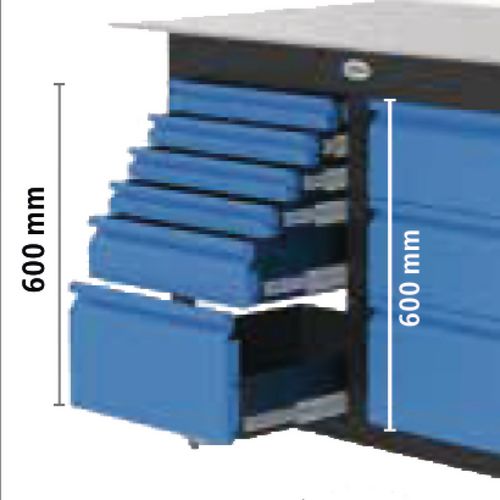 Productimage for Siegmund Workstation basic package with 2 drawers incl. tool Set Special A