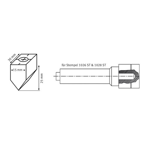 Productimage for 60 °, drilled with M 10 thread for 1026 ST and 1028 ST