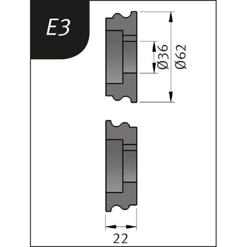 Productimage for Typ E3, Ø 62 x 26 x 22 mm