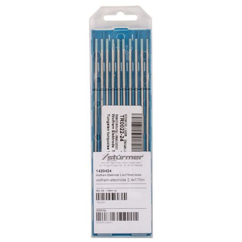10er Set Wig Needles Tig Tungsten Electrodes-Turquoise WR2 2,4mm x 175 