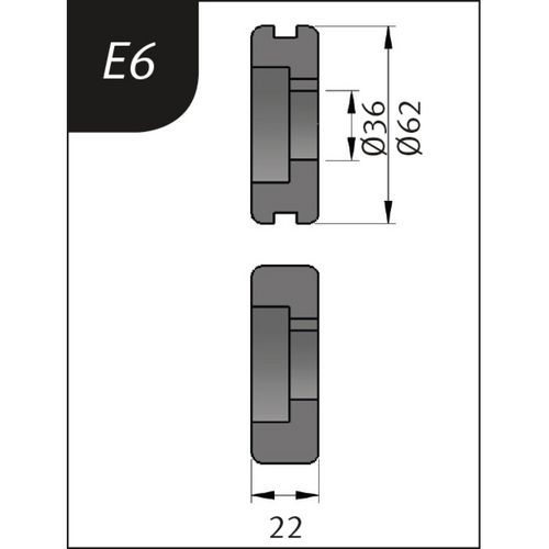 Productimage for Typ E6, Ø 62 x 26 x 22 mm