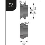 Productimage for Typ E2, Ø 126 x 36 x 50 mm, R 11.5 / 7.5 mm