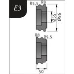 Productimage for Typ E3, Ø 96 x 55 x 50 mm, R 5.5+8 / 8+5.5 mm