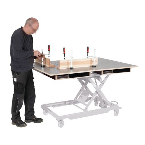 Productimage for 120x80 cm, HPL perforated grid plate Ø20 mm, with drawer