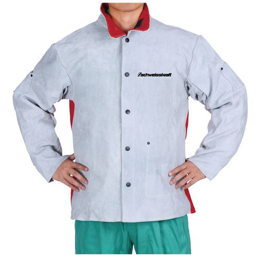 Welder jacket with fabric back