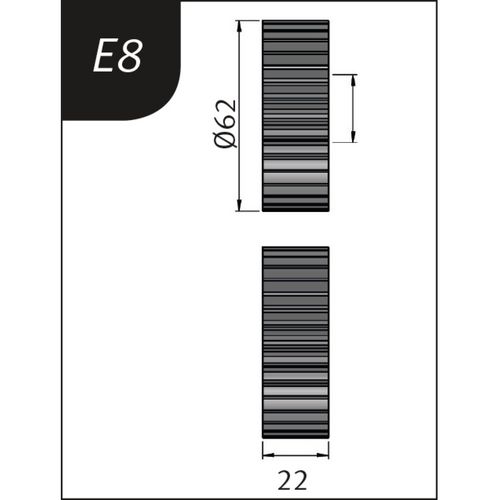 Productimage for Typ E8, Ø 62 x 26 x 22 mm