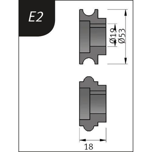 Productimage for Typ E2, Ø 53 x 19 x 18 mm